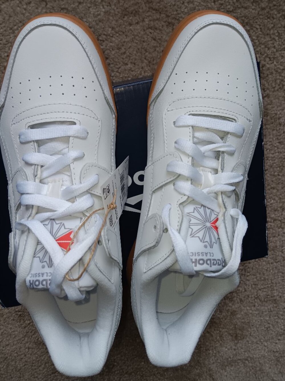 NWT Reebok Workout Plus Men's Size 8 Sneakers White Gum CN2126